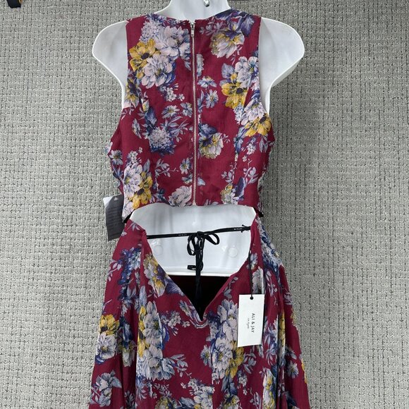 Ali & Jay Maxi Dress Womens Size M Multicolor Bohemian Rhapsody Floral Cut Out - Picture 4 of 13
